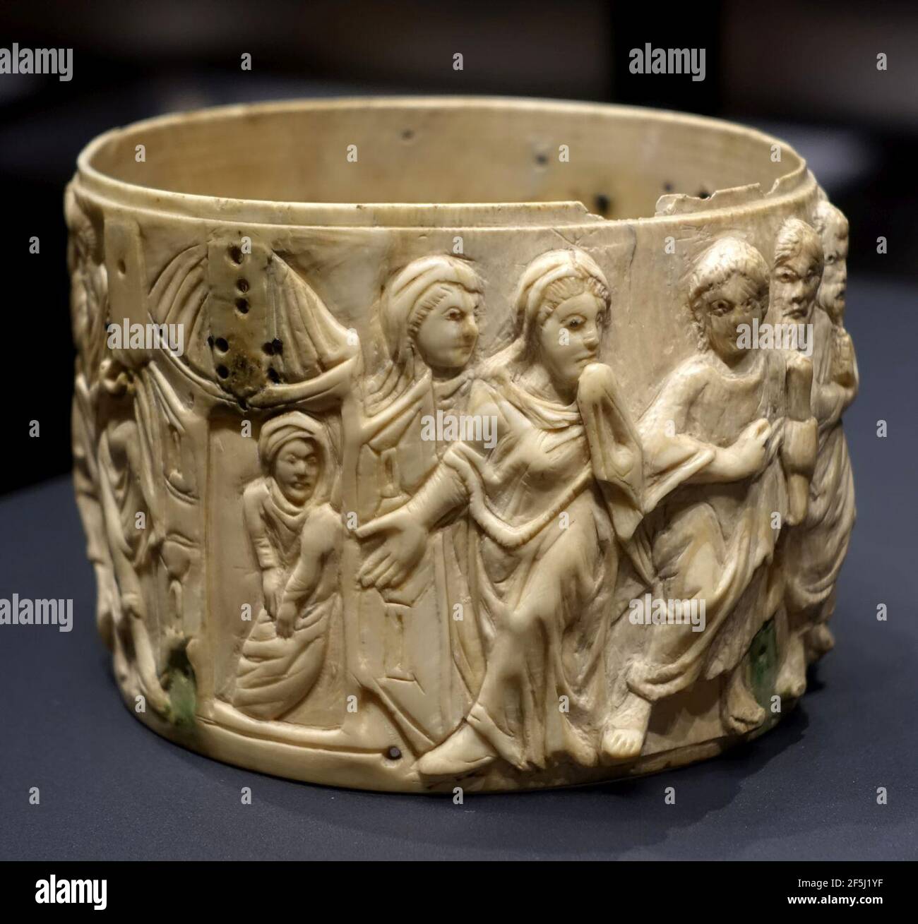 PYX mit Christus Durchführung Wunder Heilung, Ansicht 2, östlichen Mittelmeer, c. 500 n. Chr., Elfenbein Stockfoto