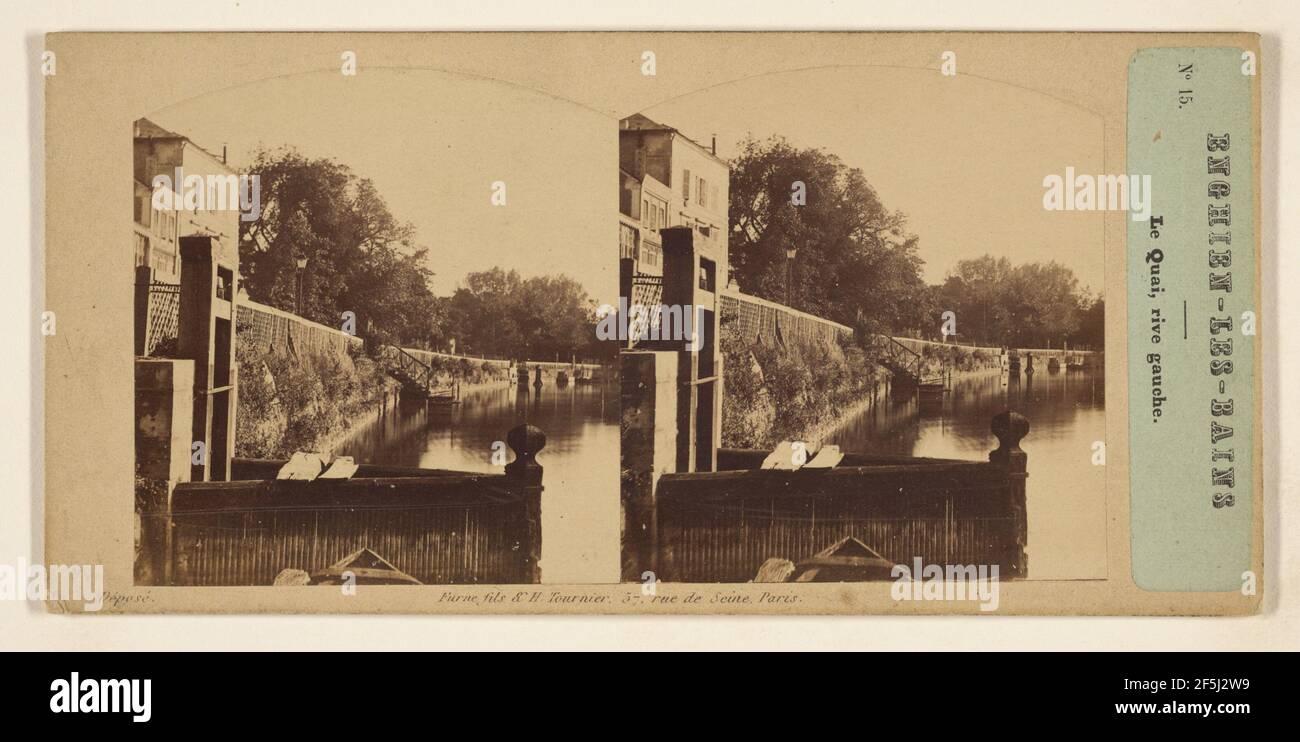 Enghien-Les-Bains. Le Quai, Rive Gauche... Furne Fils & H. Tournier Stockfoto
