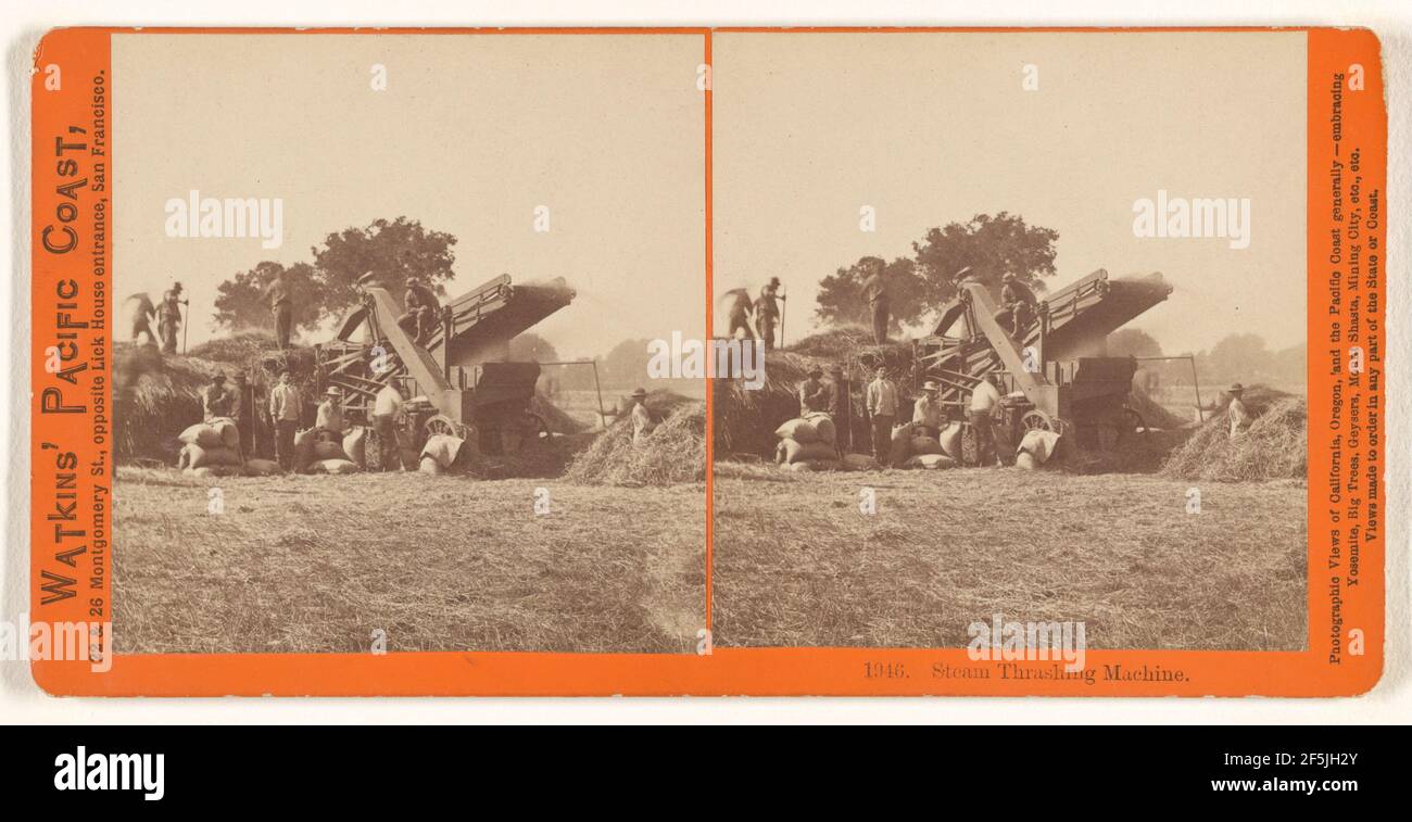 Dampfdreschmaschine (#1946). Carleton Watkins (Amerikanisch, 1829 - 1916) Stockfoto