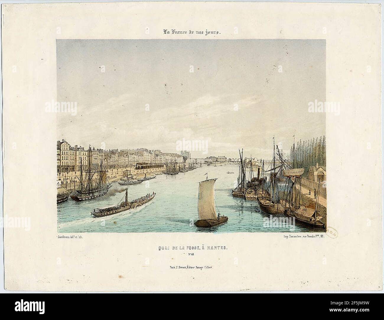 Quai de la Fosse à Nantes. Stockfoto