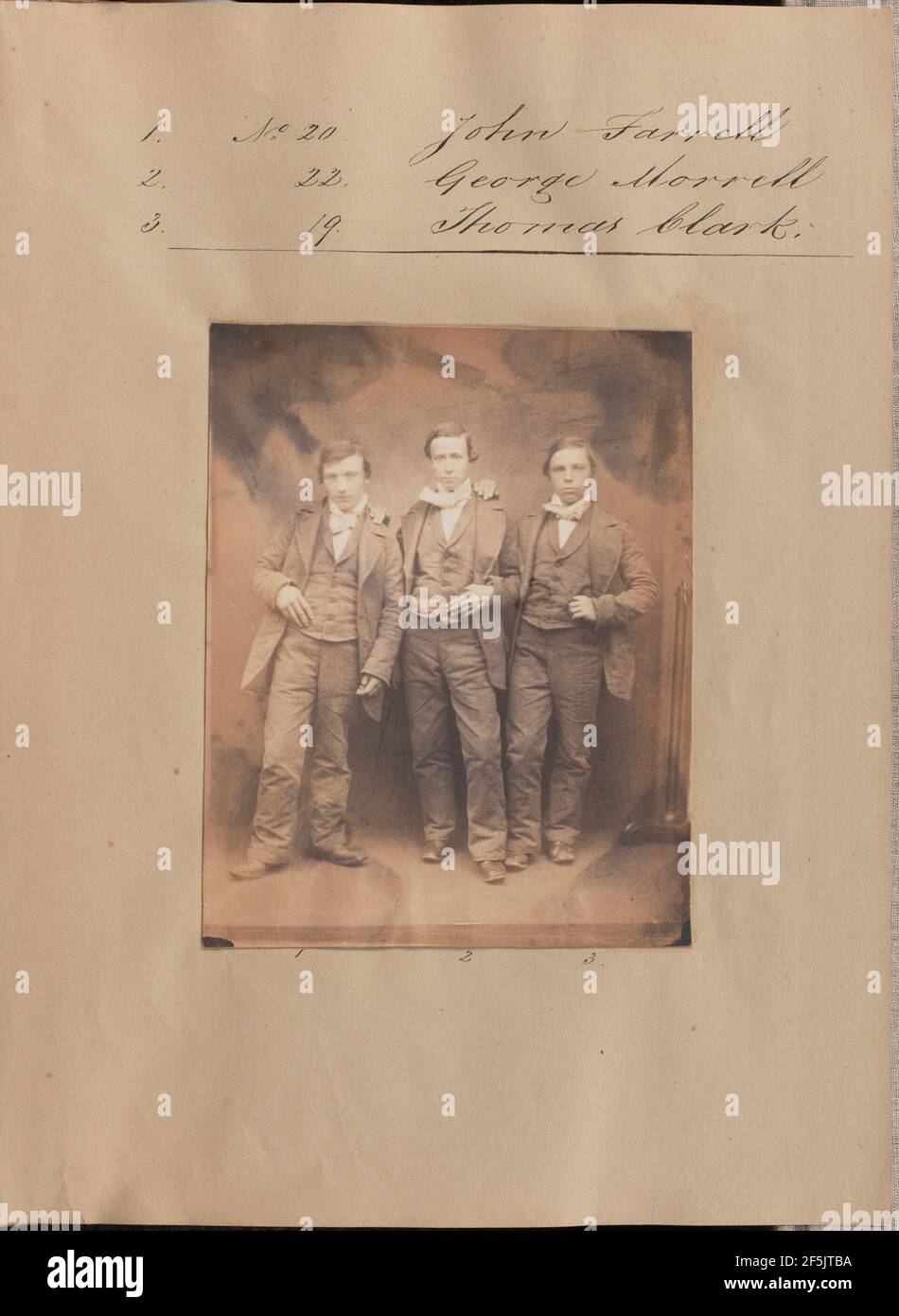 Porträt von John Farrell, George Morrell und Thomas Clark. Unbekannt Stockfoto