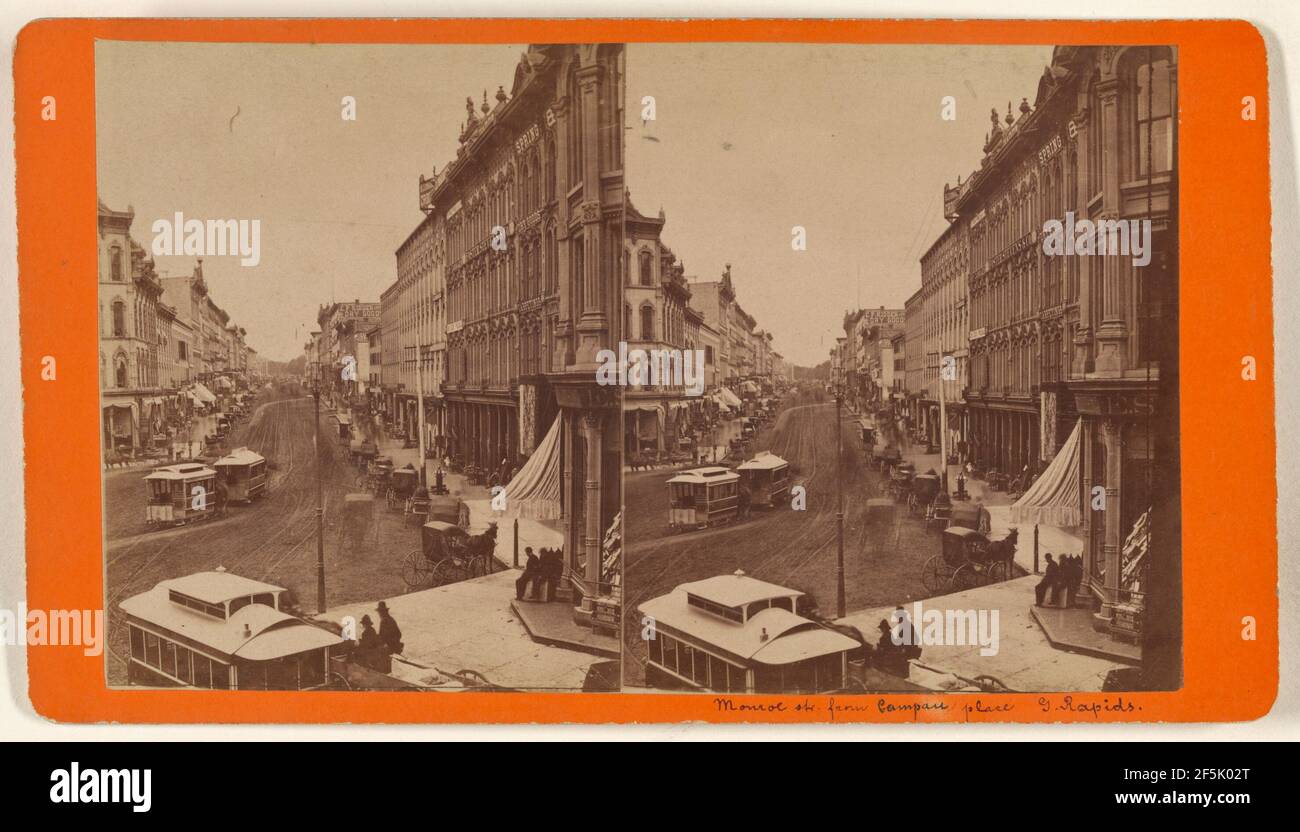 Monroe Street von Campan Place Grand Rapids. Schuyler C. Baldwin (amerikanisch, 1822 - 1900) Stockfoto