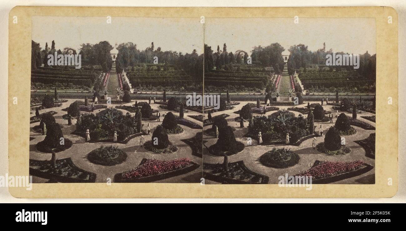 Shaw's Garden. Zentrale Aussicht vom Palm-House. St. Louis, Missouri. Boehl & Koenig Stockfoto