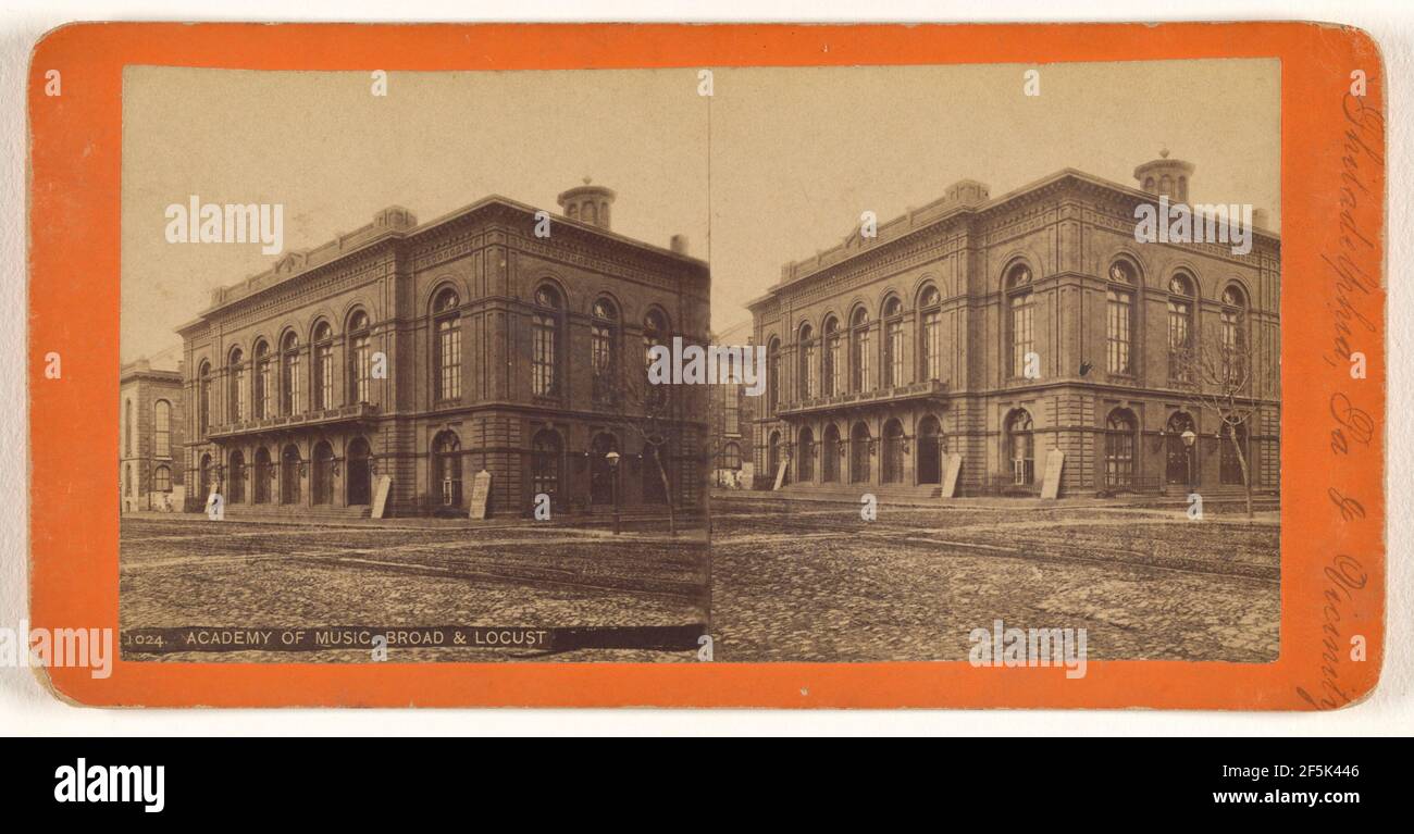 Academy of Music, Broad & Locust. Wird C.W. zugeschrieben Woodward (amerikanisch, 1836 - 1894, aktiv Rochester, New York) Stockfoto