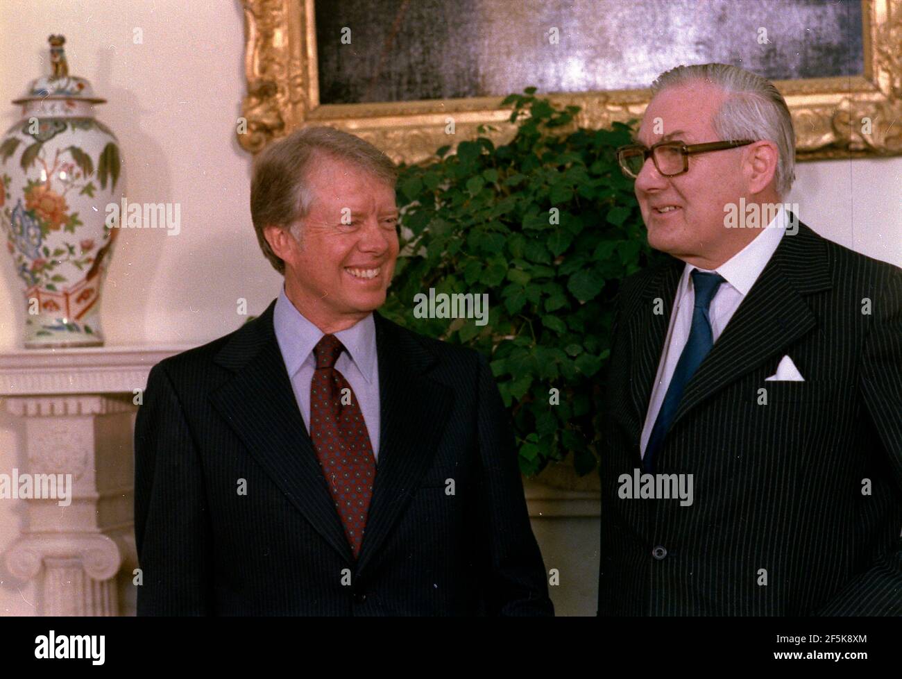 Jimmy Carter und James Callaghan, Premierminister von Großbritannien, 23. März 1978 Stockfoto