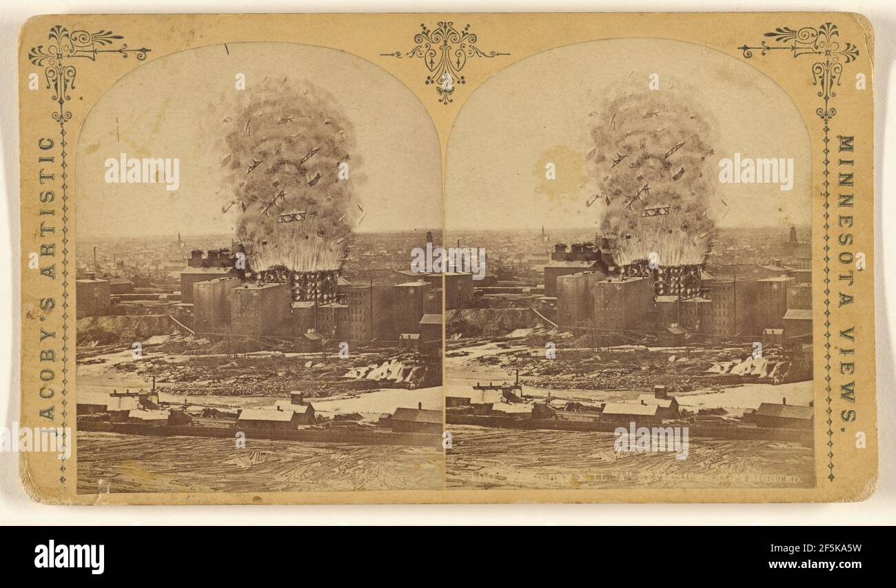 Washburn Mill 'A' Explosion.. William H. Jacoby (Amerikaner, 1841 - 1905) Stockfoto