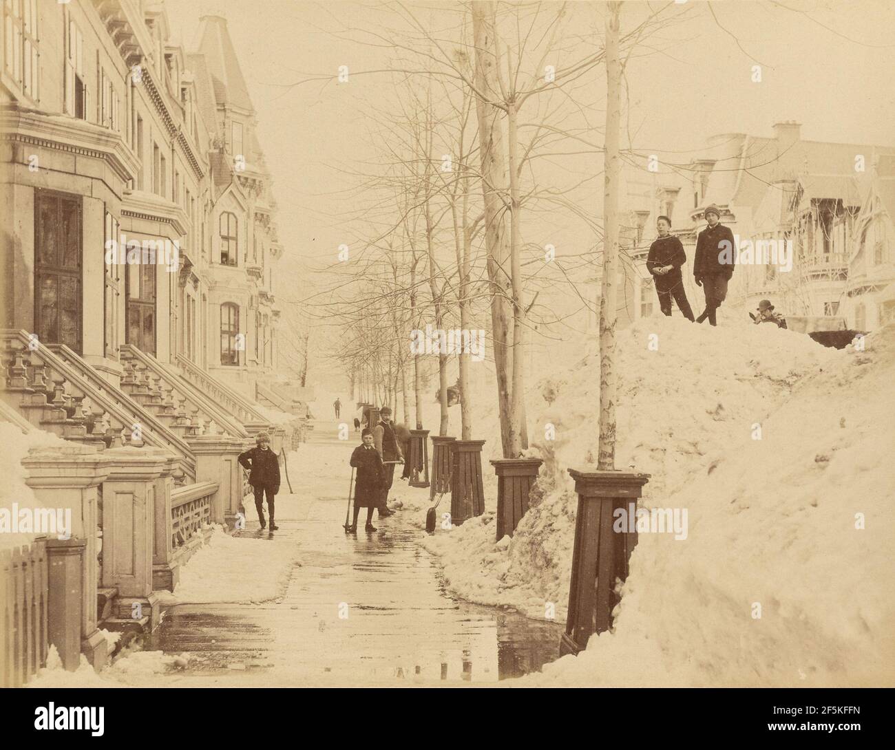Montreal, vue d'une rue en hiver. Unbekannt Stockfoto