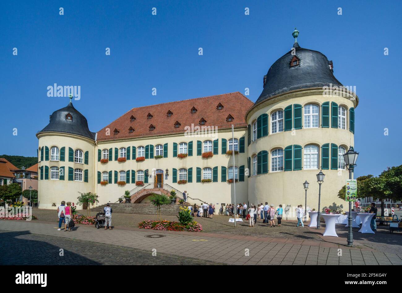 Hochzeitsempfang auf Schloss Bad Bergzabern, Deutsche Weinstraße, Rheinland-Pfalz, Deutschland Stockfoto