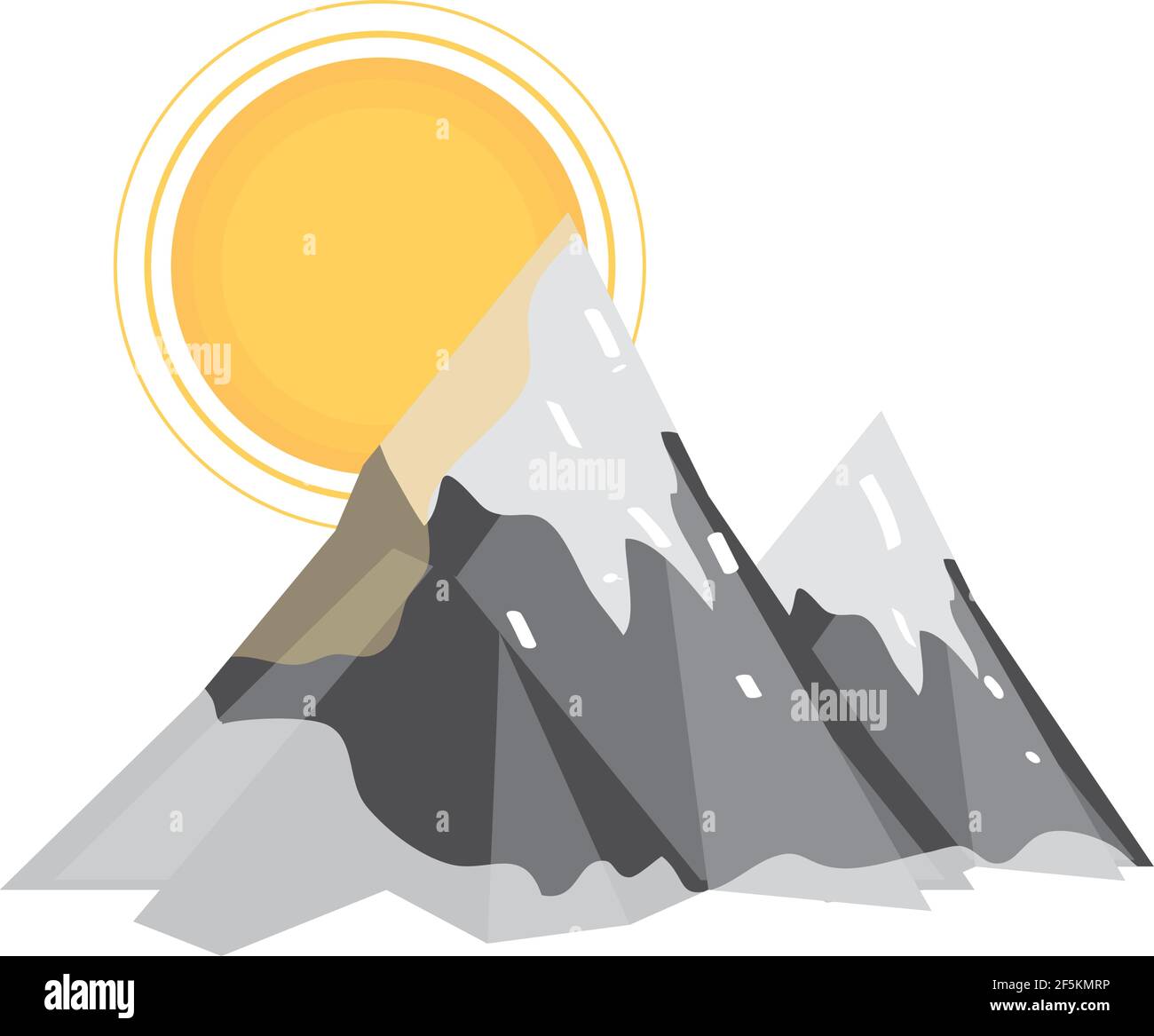 Mountain Schneeschmelze globale isolierte Ikone Stock Vektor