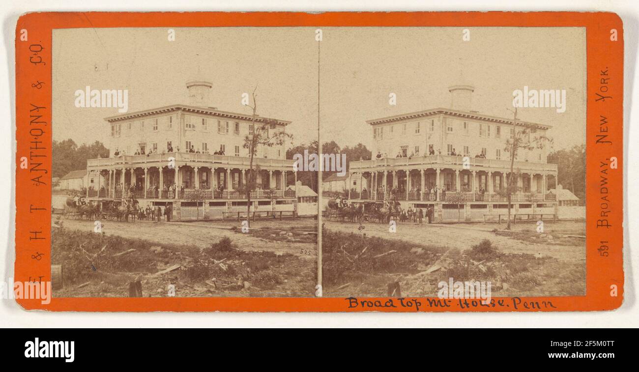 Broad Top Mountain House. Das Hotel liegt auf dem Gipfel des Broad Top Mountain, im Herzen von... Coal Region Pennsylvania Central R.R.. Edward und Henry T. Anthony & Co. (Amerikaner, gegründet 1862, fusioniert 1902) Stockfoto
