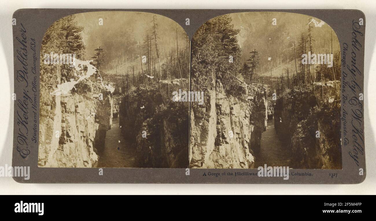 Eine Schlucht des Illicilliwaet River, British Columbia.. E.W. Kelley (amerikanisch, aktiv 1868 - 1908) Stockfoto