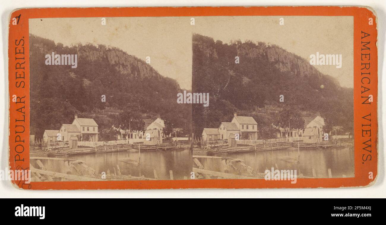 Die Palisades über Fort Lee. Hudson River. Edward und Henry T. Anthony & Co. (Amerikaner, gegründet 1862, fusioniert 1902) Stockfoto