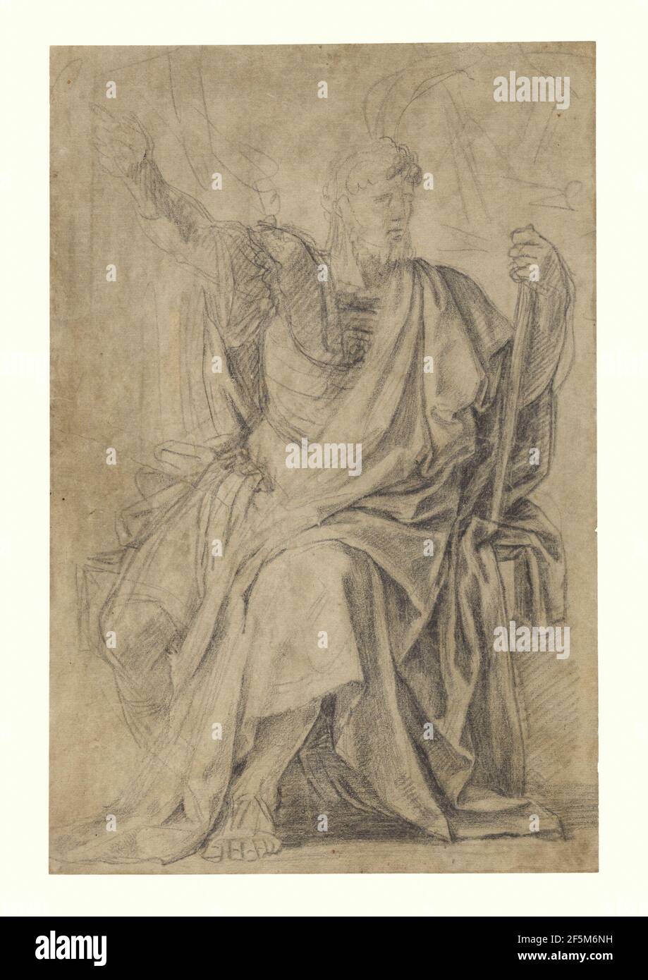 Studie für die Figur des Astasius. Eustache Le Sueur (Französisch, 1616 - 1655) Stockfoto