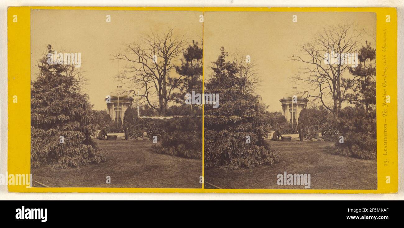 Leamington - The Jephson Gardens, with Monument.. Unbekannter Hersteller, britisch Stockfoto