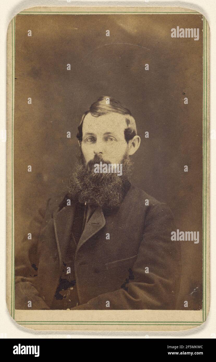 Nicht identifizierter Mann mit Vollbart, sitzend. George A. Lenzi (Amerikaner, 1835 - 1912, aktiv Morristown, Pennsylvania) Stockfoto