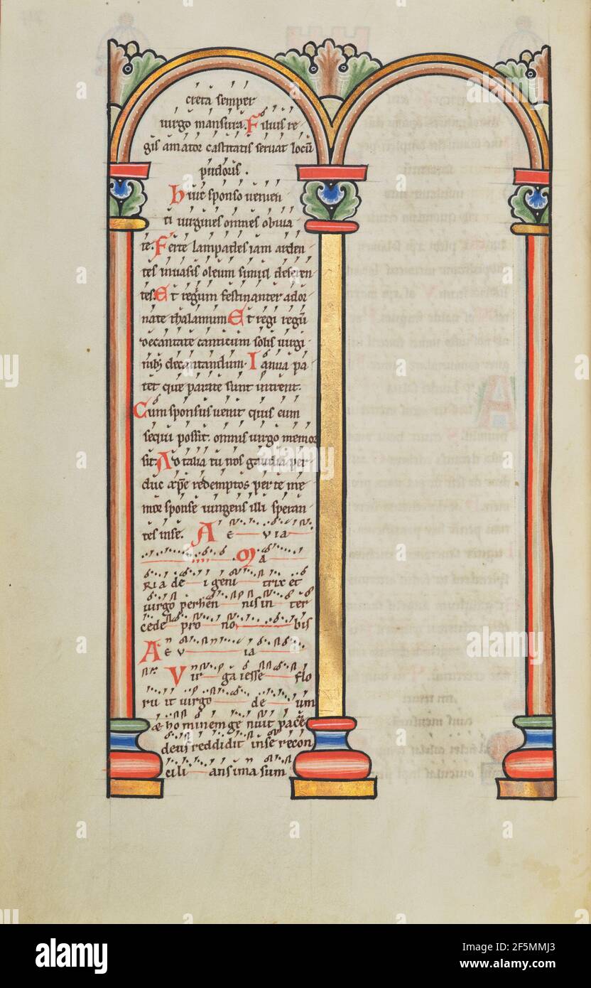 Dekorierte Textseite. Unbekannt Stockfoto