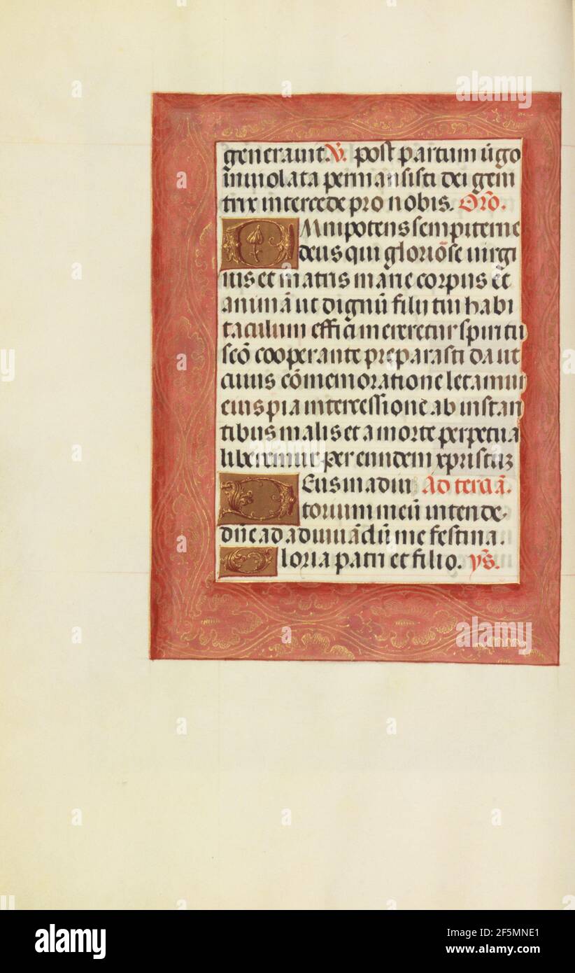 Dekorierte Textseite. Unbekannt Stockfoto