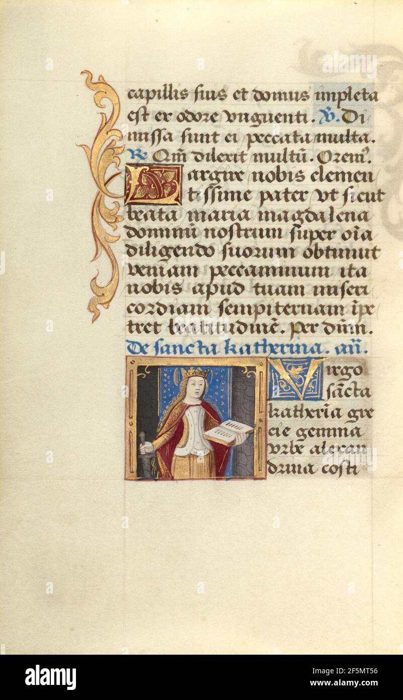 Heilige Katharina. Meister von Jacques de Besançon (Französisch, aktiv um 1480 - 1500) Stockfoto