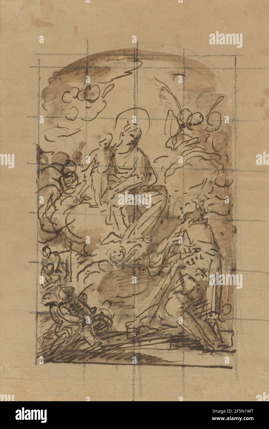 Die Erscheinung der Jungfrau und des Kindes an den heiligen Ludwig von Frankreich. Mariano Salvador Maella (Spanisch, 1739 - 1819) Stockfoto