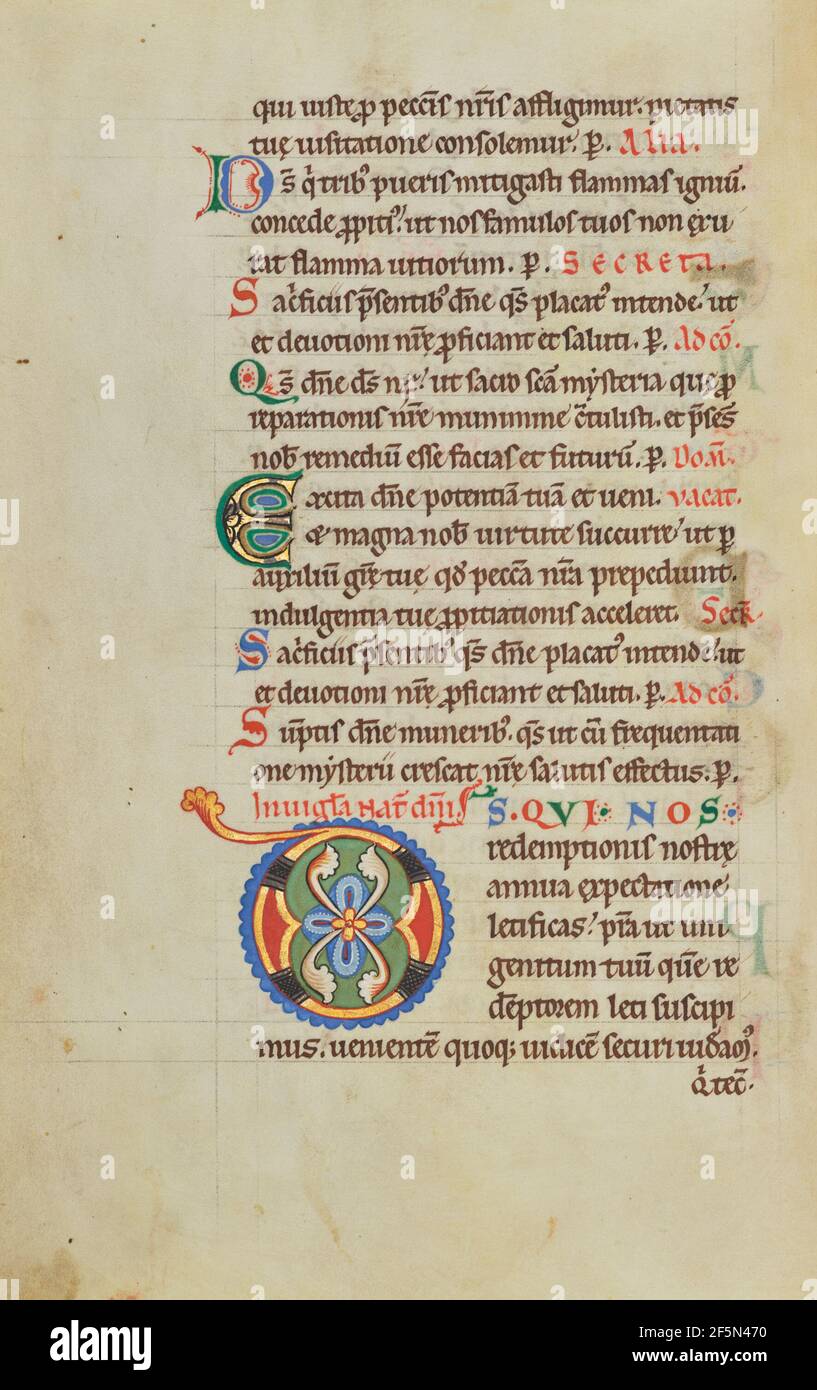 Dekorierte Initiale D. Unbekannt Stockfoto