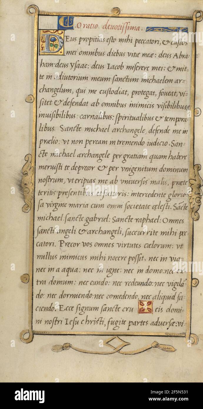 Dekorierte Textseite. TD Stockfoto