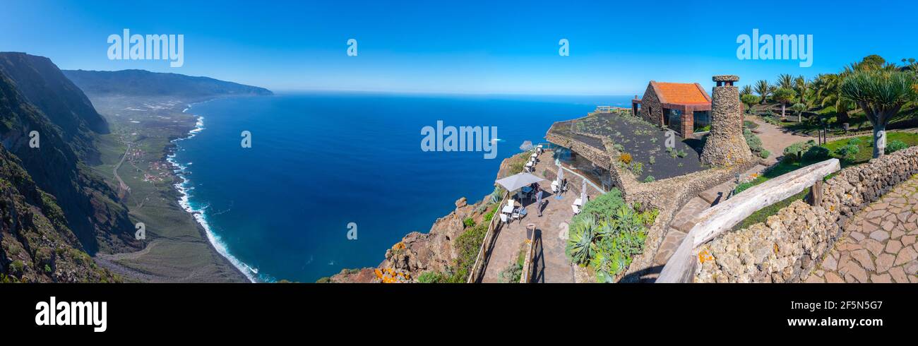 El Golfo Tal von Mirador de la Pena, El Hierro, Kanarische Inseln, Spanien. Stockfoto