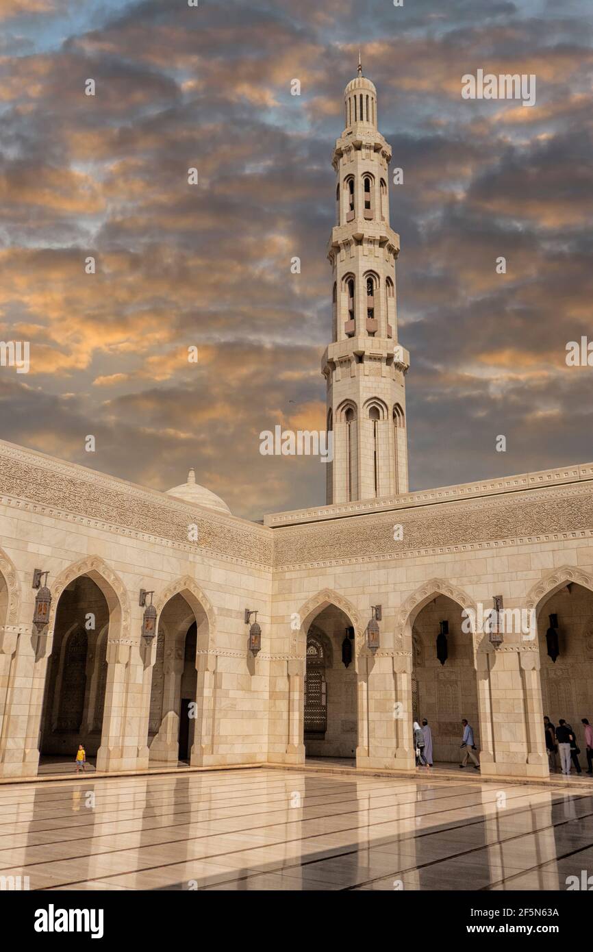 Sultan Qaboos Grand Mosque, Muscat, Oman, Naher Osten Stockfoto