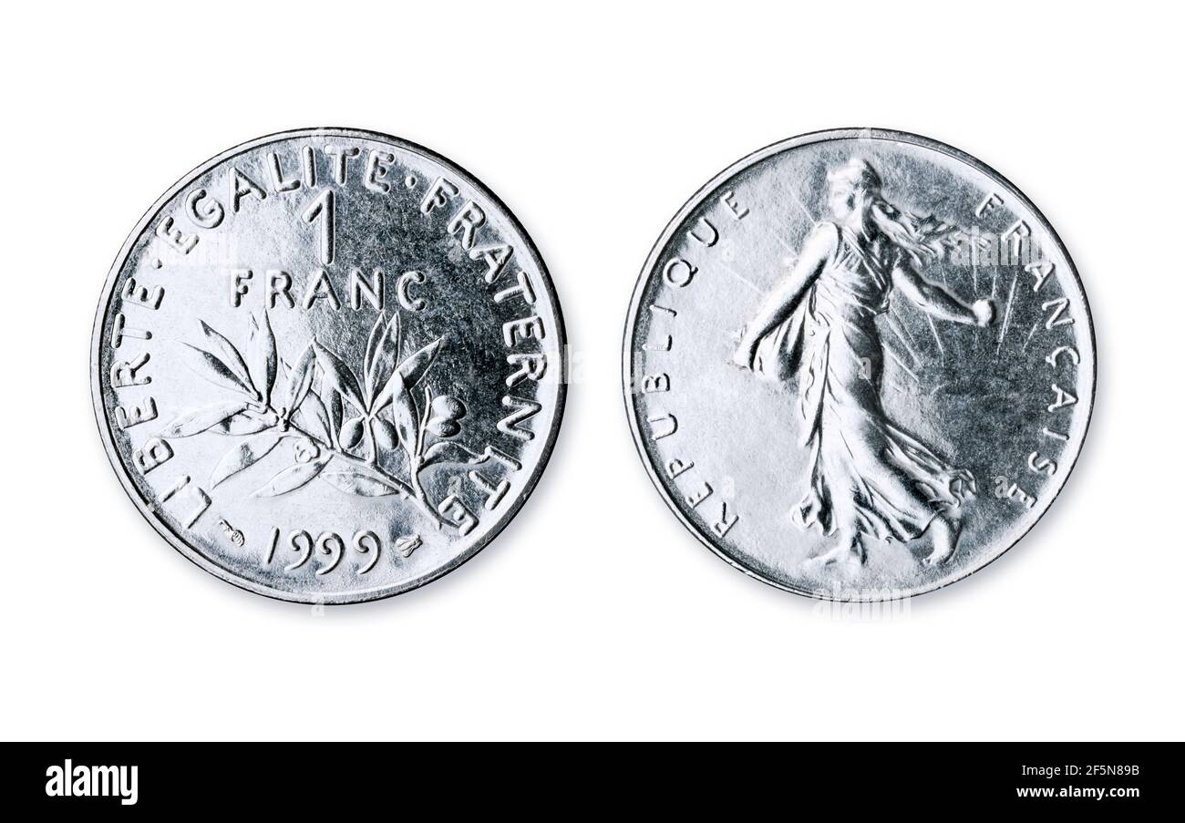 Franc Münze Frankreich Stockfoto