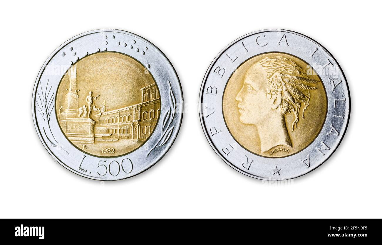 Lira Münze Italien Stockfoto