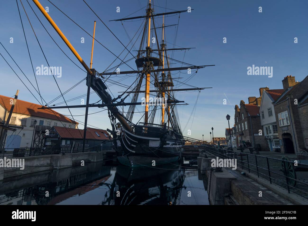 HMS Trincomalee, Großbritanniens ältestes Kriegsschiff, das noch immer im Wasser liegt, im Hartlepool Maritime Experience / National Museum of the Royal Navy (Historic Quay) Stockfoto