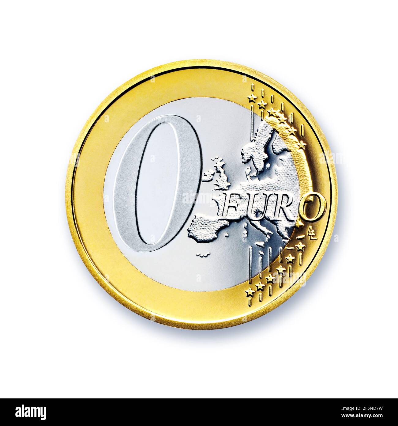 0 Euro münze Stockfoto