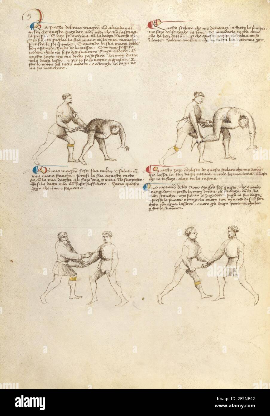 Kampf mit Dolch. Fiore Furlan dei Liberi da Premariacco (italienisch, um 1340/1350 - vor 1450) Stockfoto