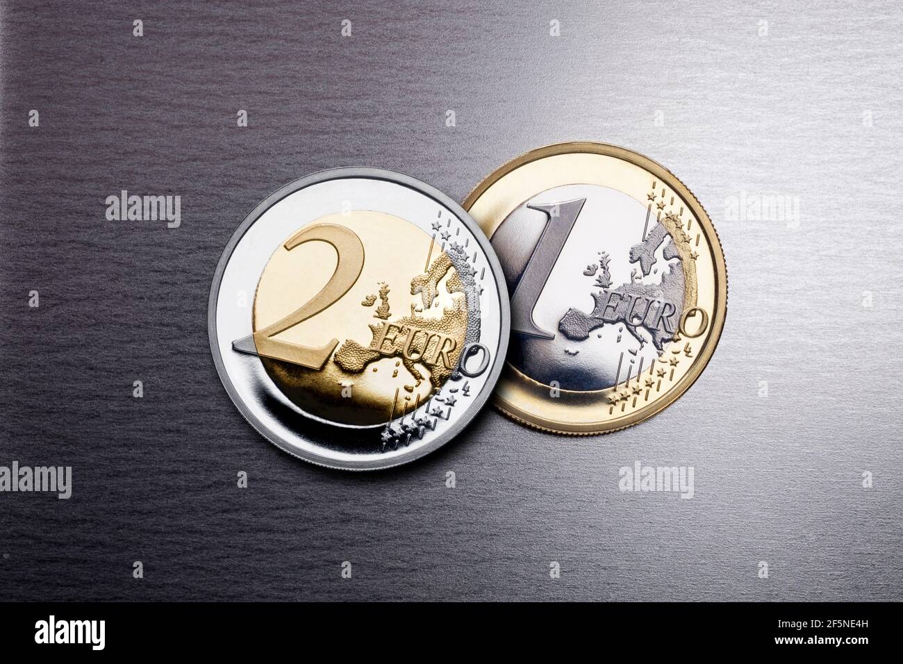 Deceivered Euromünzen Stockfoto