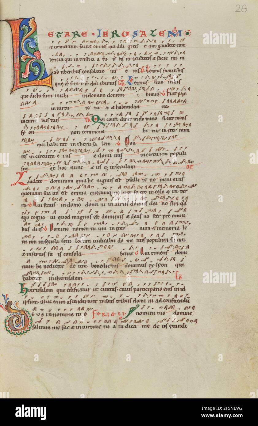 Dekoriert Initial L. Unbekannt Stockfoto