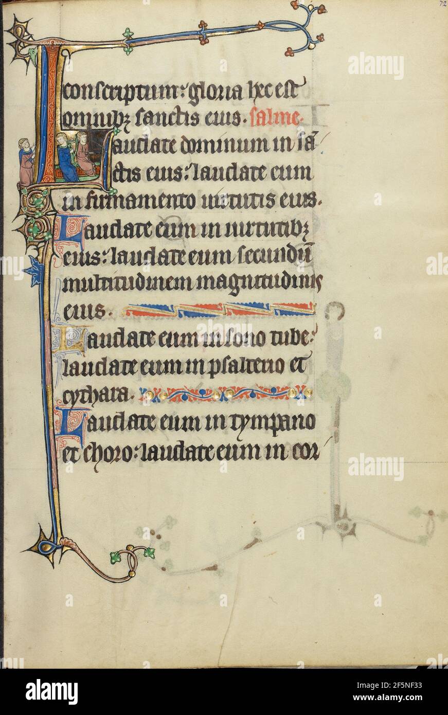 Initial L: Zwei Männer spielen eine Harfe und eine Handorgel. Unbekannt Stockfoto