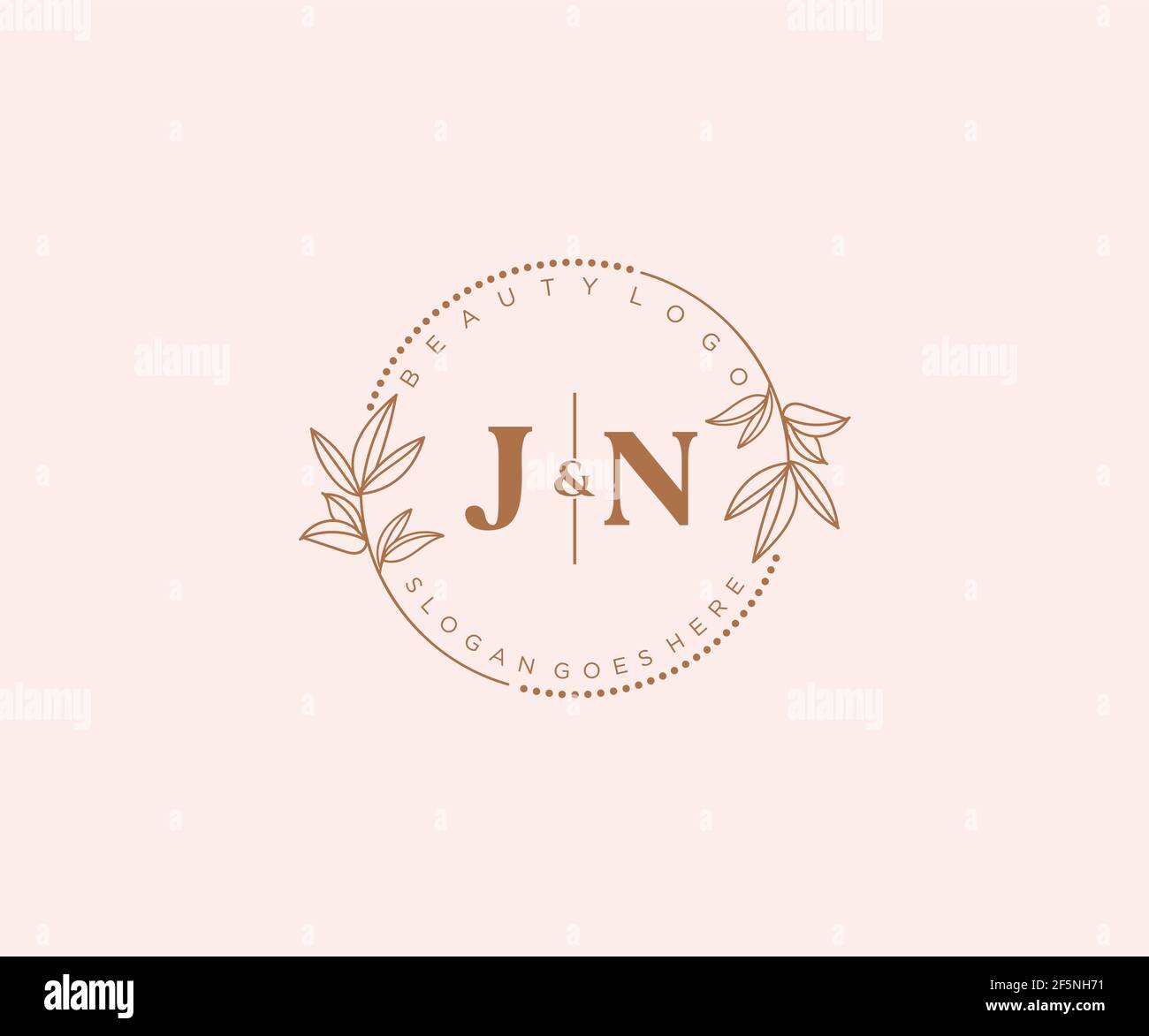JN Buchstaben schöne floral feminin editierbar vorgefertigten Monoline Logo geeignet für Spa Salon Haut Haar Schönheit Boutique und Kosmetik Unternehmen. Stock Vektor