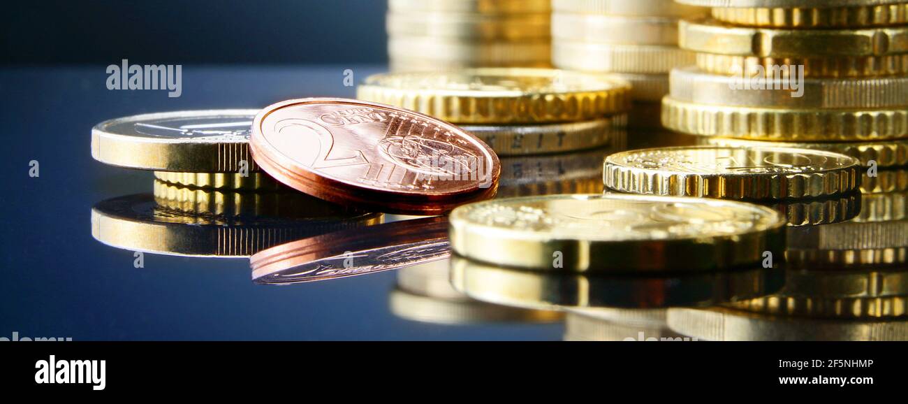 Deceivered Euromünzen Stockfoto