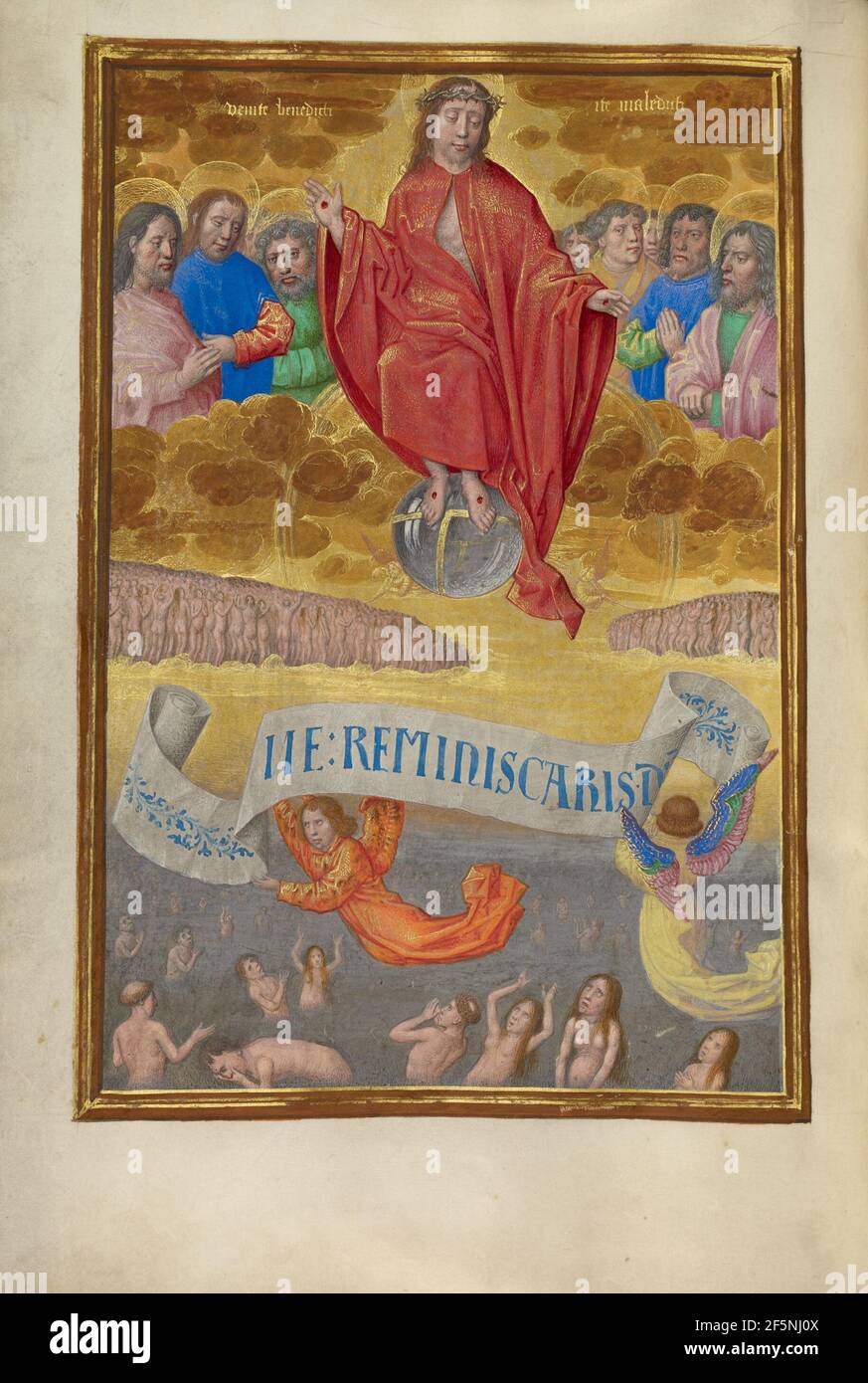 Das Jüngste Gericht. Workshop des Meisters des Ersten Gebetbuches Maximilians (Flämisch, aktiv um 1475 - 1515) Stockfoto