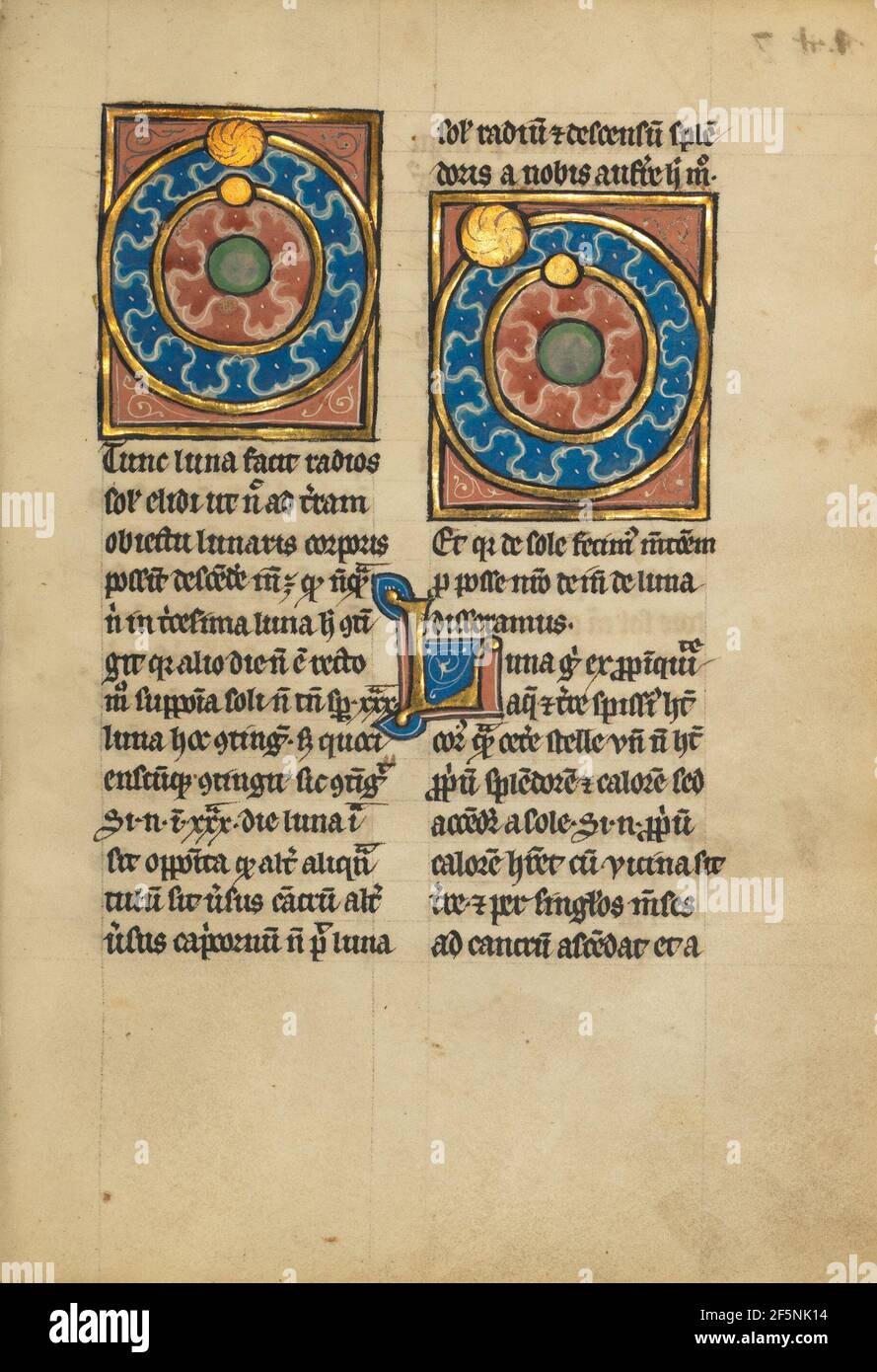 Zwei Diagramme, die die Umlaufbahnen der Sonne und des Mondes zeigen. Unbekannt Stockfoto