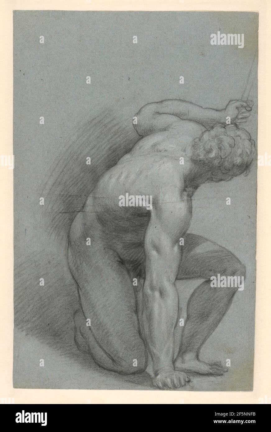 Kniende Figur (recto); rückstehende Figur (verso). Agostino Carracci (Italienisch, 1557 - 1602) Stockfoto