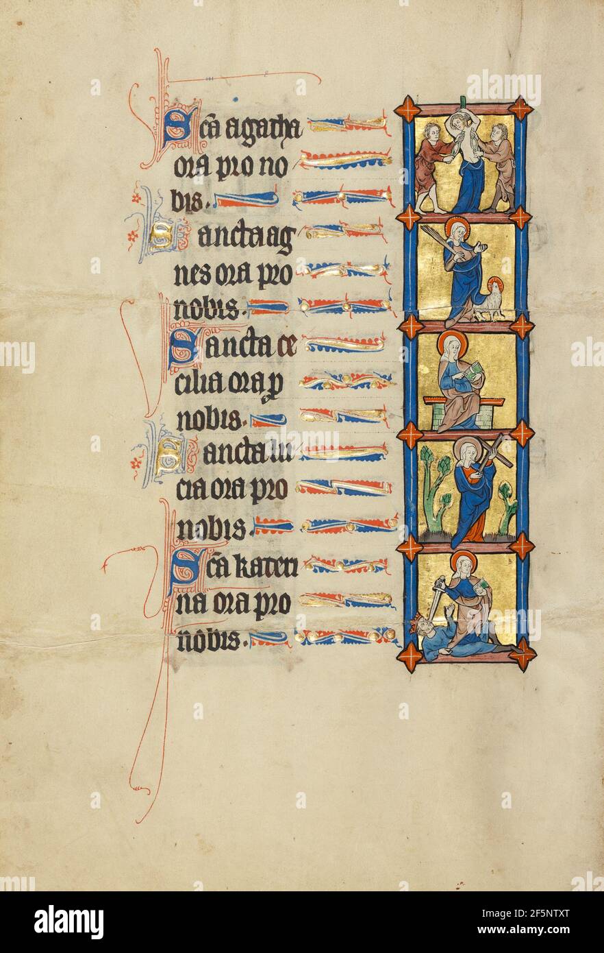 Das Martyrium der Heiligen Agatha; Heilige Agnes; Heilige Cecilia; Heilige Lucy; Heilige Katharina. Unbekannt Stockfoto