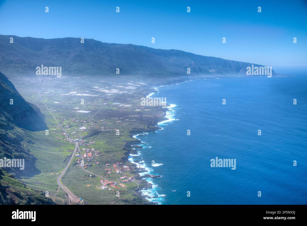 El Golfo Tal von Mirador de la Pena, El Hierro, Kanarische Inseln, Spanien. Stockfoto
