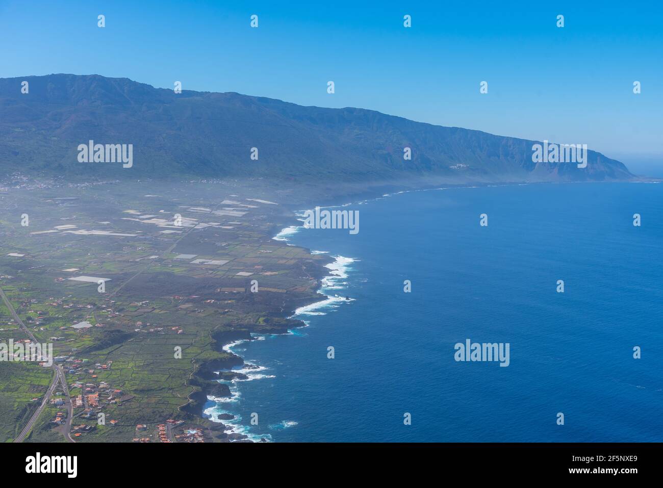 El Golfo Tal von Mirador de la Pena, El Hierro, Kanarische Inseln, Spanien. Stockfoto