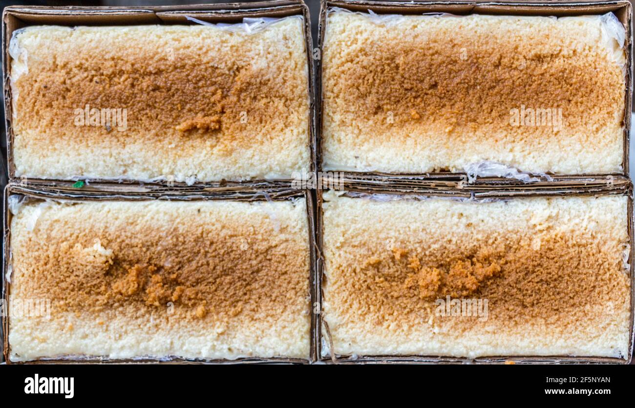 Boxed Milk Cake - Indische traditionelle Süßigkeiten Stockfoto