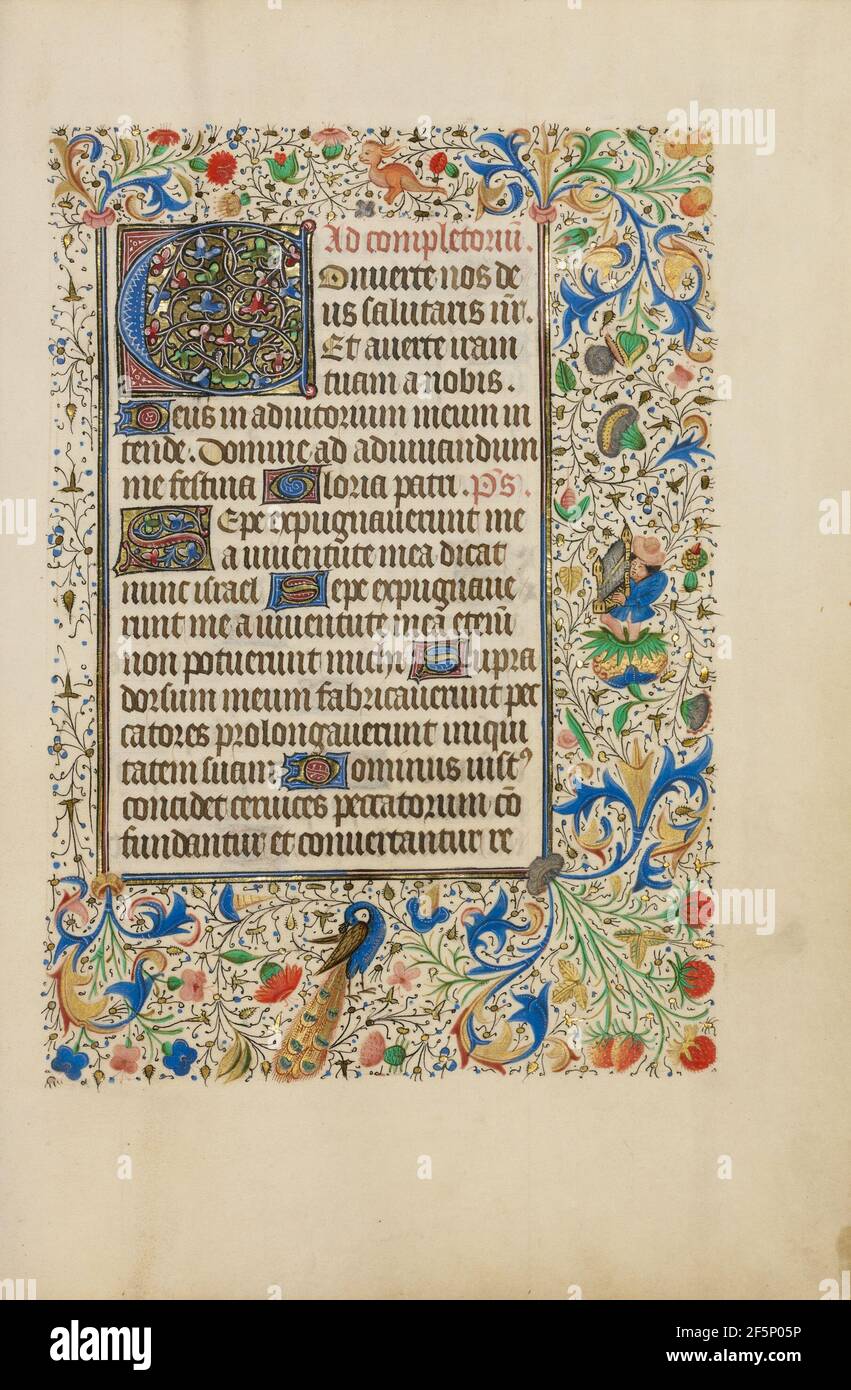 Dekorierte Textseite. Unbekannt Stockfoto