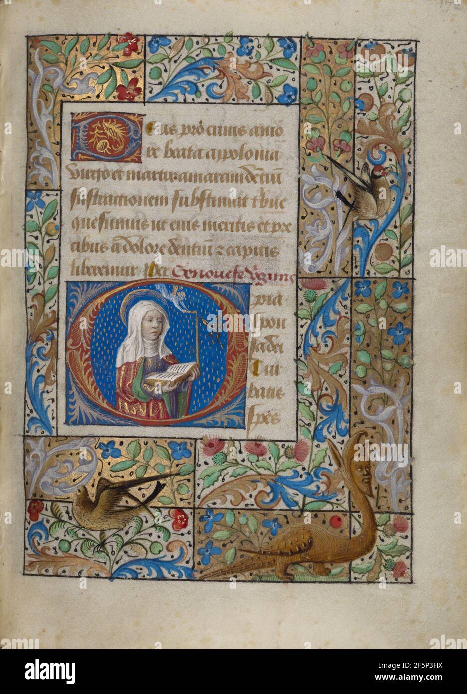 Initiale O: Saint Geneviève. Georges Trubert (Französisch, aktive Provence, Frankreich 1469 - 1508) Stockfoto