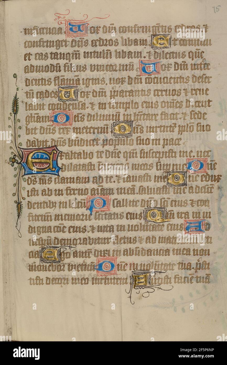 Dekorierte Textseite. Unbekannt Stockfoto