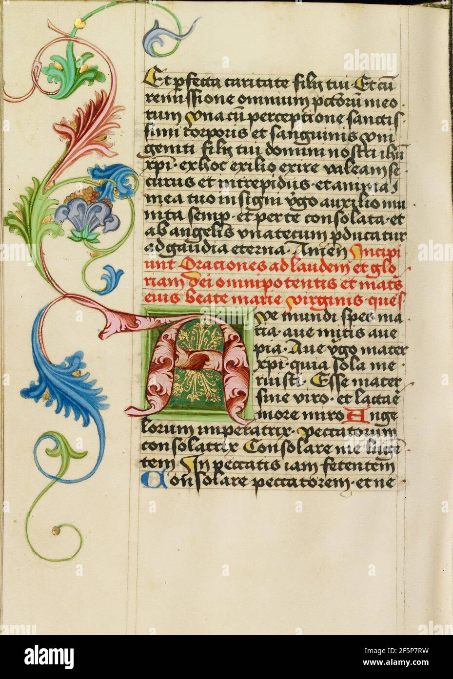 Dekoriert Initial A. Workshop von Valentine Noh (Böhmisch, aktiv 1470s) Stockfoto