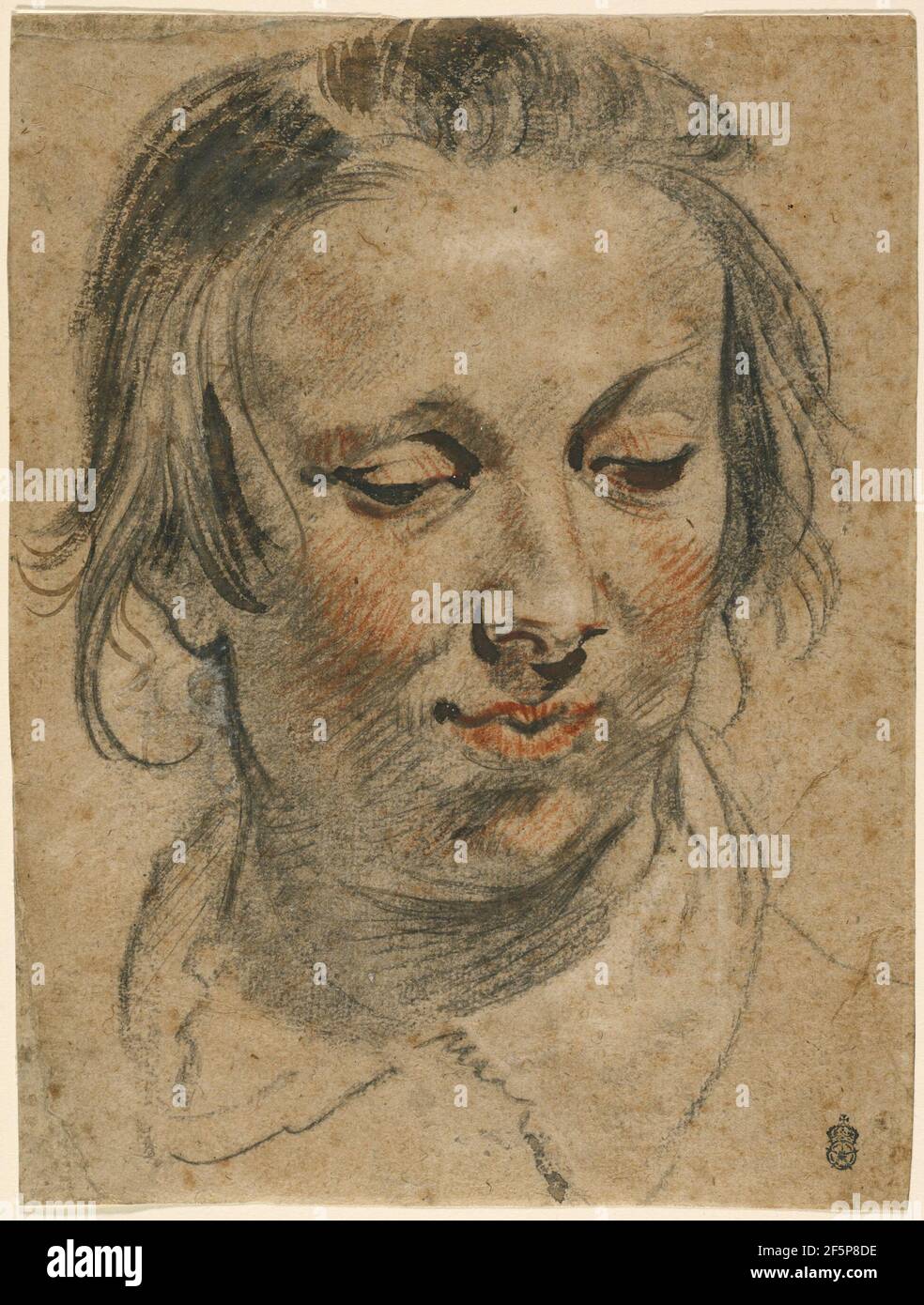 Kopf einer Frau. Jacob Jordaens (Flämisch, 1593 - 1678) Stockfoto