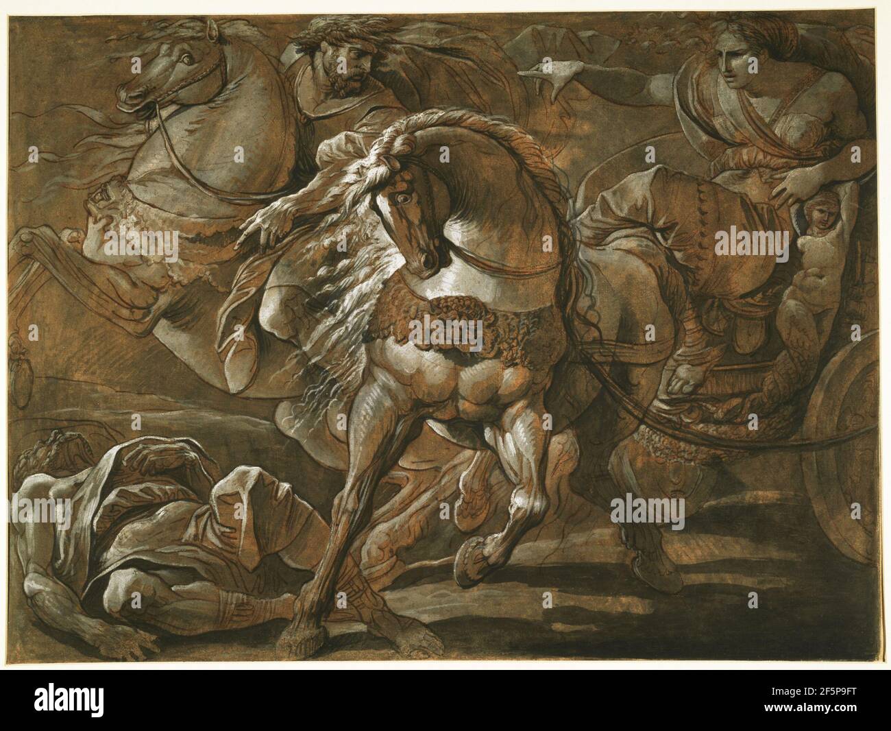 Tullia im Begriff, über den Körper ihres Vaters in ihrem Chariot zu reiten. Giuseppe Cades (Italienisch, 1750 - 1799) Stockfoto